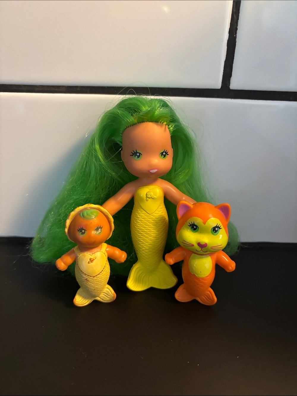 Vintage 70's Sea Wees Oceanna, Baby Seabrina & Seaser Mermaid Doll Set
